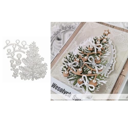 Nayyana Weihnachtsbaum-Metallstanzformen, Weihnachtsbaum-Licht-Stanzformen, Stanzschablonen für DIY-Scrapbooking, Foto-Dekorationsprägung, Papierstanzformen für Scrapbooking von Nayyana