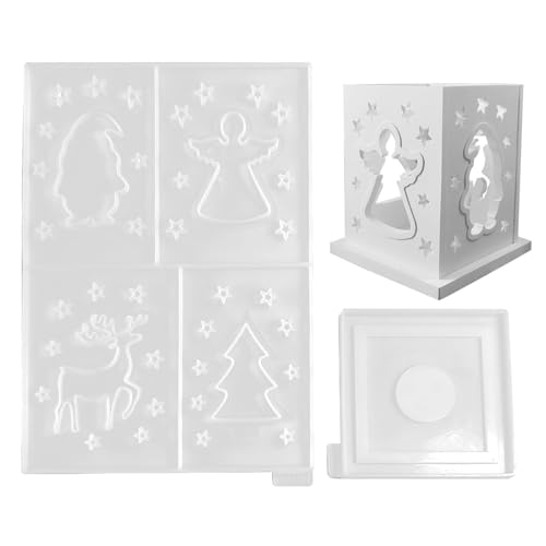 Nbbwwu Weihnachtslaternenform, Heimdekoration, Silikonformen – Epoxidharz-Gussformen, Silikon-Desktop-Ornament, Gipsform für Heimdekoration von Nbbwwu