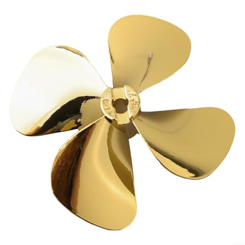 NbgrvB 1 x Metallpropeller für RC 4 Flügel, Bootsmodell, 55 mm und 60 mm, Motorwelle, RC-Modellschiff, Zinklegierungsmaterial (D60 mm linke Hand) von NbgrvB