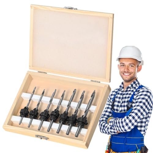 Senker Bohrer Set, Kegelbohrer für Stahl 7 Stück Senkkopf Bohrer Set Lange Lebensdauer Bohrwerkzeuge mit Cutter für von Nbhuiakl