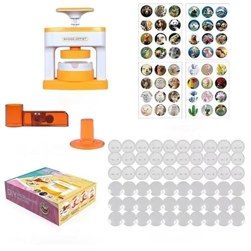 Nchdewui Button Maker Badge Machine, DIY Button Maker Abzeichen, Button Maker Badge Machine Mit 48 Abzeichen, Button Maschine Set, DIY Button Press Machine Für Party Und Geschenke (A) von Nchdewui