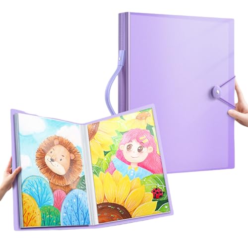 Nchdewui Diamond Painting Bilder Album, Diamond Painting Sammelmappe A3, 60 Seiten Aufbewahrung Folder Für Diamant Painting, Diamond Painting Organizer Display Book Mit Griff (purple) von Nchdewui