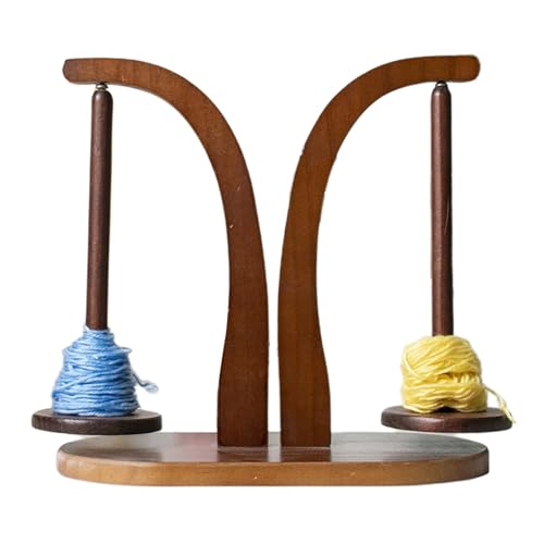 Nchdewui Wooden Yarn Spool Rack, Wollabwickler Magnetisch, Wollhalter Holz, Doppelt Garnhalter-Ständer, Multifunktional Wollabwickler Aus Holz, Garnhalter Zum Häkeln Für Häkelliebhaber (A) von Nchdewui