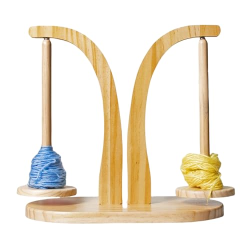 Nchdewui Wooden Yarn Spool Rack, Wollabwickler Magnetisch, Wollhalter Holz, Doppelt Garnhalter-Ständer, Multifunktional Wollabwickler Aus Holz, Garnhalter Zum Häkeln Für Häkelliebhaber (B) von Nchdewui