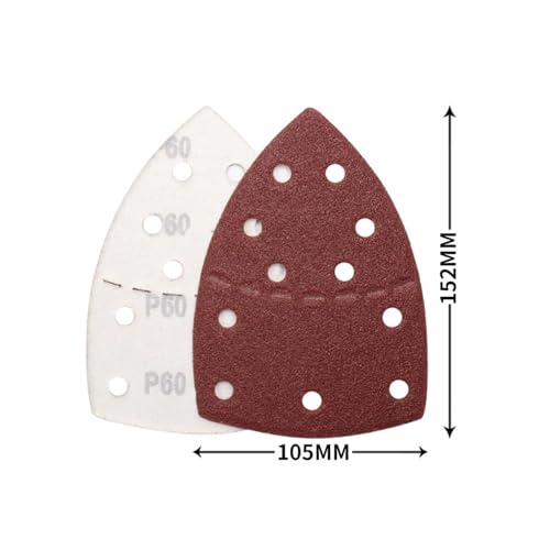 Schleifpapier Dreieckschleifer klett 11 Loch 120 Stück,Schleifpad je 12 Stück 40/60/80/120/180/240/320/400/600/800 Körnung Schleifblätter fur Detailschleifer von Ndjiloik