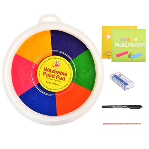 Neamou Fingermalfarben Für Kinder Ungiftig, Lustiges Fingermalerei Kit Mit Buch, Waschbare Stoff Fingerfarben Kinder, Schwamm Finger Malset, Finger Painting Kit, Fingerfarbe DIY Kunst von Neamou