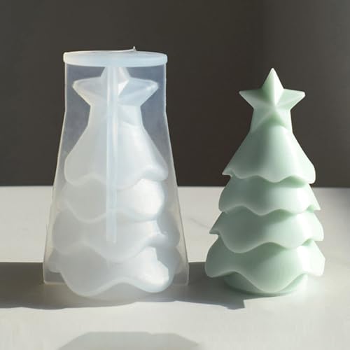 Neamou Kerzenformen Zum Gießen Weihnachten, Silikonform Tannenbaum Seifenform, Silikonformen Gießformen Kerzenform Weihnachten, Kerzen Silikon Gießform Weihnachtsbaum Ornamente Silikonformen von Neamou