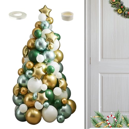 Weihnachtsballondekorationen - Baum-/Bogen-Latexballons mit Sternen | Grün-weiß-rotes Weihnachtsballon-Girlanden-Set, Weihnachtsbaumballons für die Weihnachtsfeier Neamou von Neamou