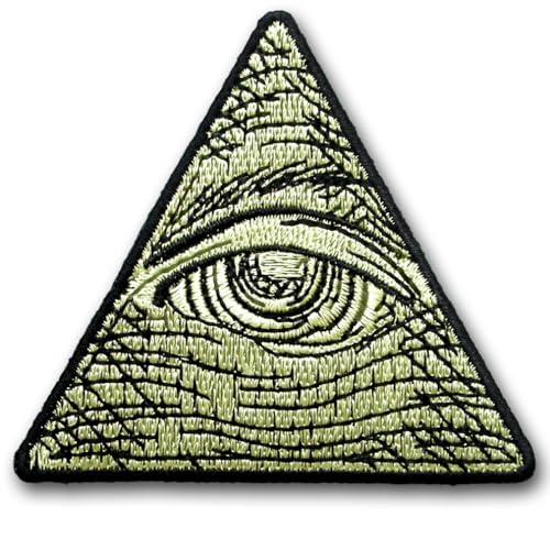 NeatPatch Horus Eye of Providence Patch Embroidered Applique Iron on Egyptian Masons Pyramid Illuminati Religious Gälic Irish Biker Punk Heavy Metal Hard Rock Badge Emblem von NeatPatch