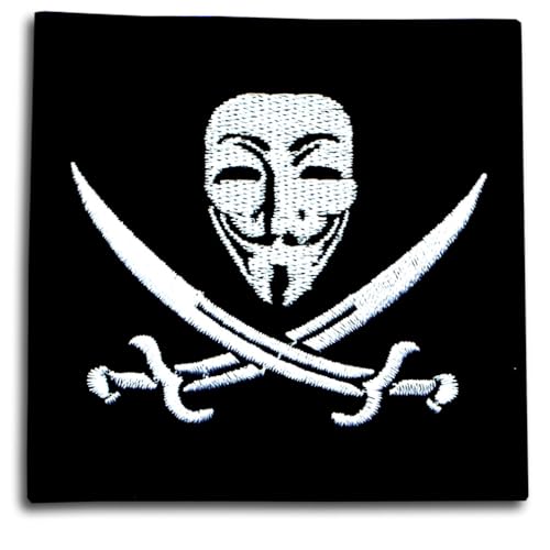 NeatPatch V for Vendetta Anonymous Mask Guy Patch Iron on or Sewing Badge Embroidery Calico Jack Fawkes Jolly Roger von NeatPatch