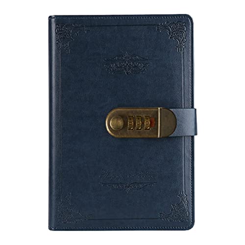 NectaRoy Retro Vintage PU Leder Zahlenschloss Tagebuch Schreiben Notebook Planer Organizer, Passwort Tagebuch Notizblock mit Stift halter, Größe 215x145mm von NectaRoy