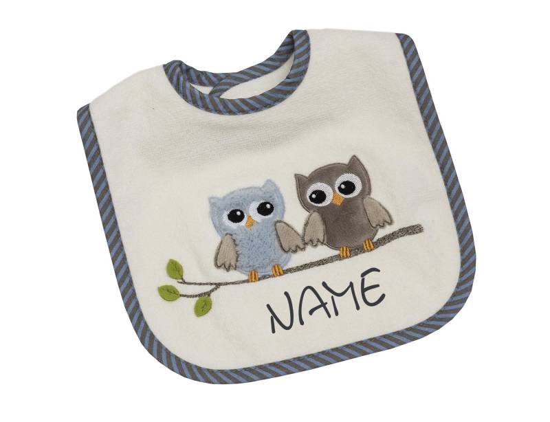 Lätzchen Eulen Aus Der Be Be's Collectiongeschenk Zur Geburtgeschenk Taufebaby Mit Namenneedlecat Stickatelier von NeedleCatAtelier