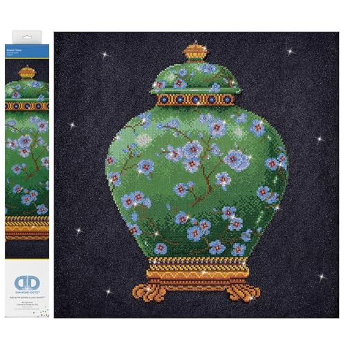 Diamond Dotz DD12-021 Vase grün, ca. 52 x 52 cm groß, Diamond Painting, Malen mit Diamanten, funkelndes Bild zum Selbstgestalten, für Kinder und Erwachsene von Needleart World