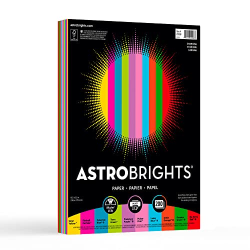 Neenah Astrobrights® Bright Color Papier, Briefgröße, 10,9 kg, FSC-zertifiziert, verschiedene Mini-Packungen, 200 Blatt von Neenah