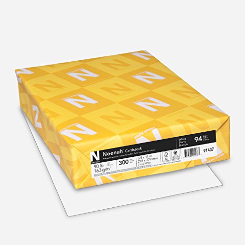 Neenah Index-Karton, 21,6 x 27,9 cm, 40,8 kg/163 g/m², weiß, leicht, 94 Helligkeit, 300 Blatt (91437) von Neenah