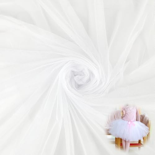 Weißer Tüllstoff, 2 x 1,6 m Netzstoff, Netzstoffe für DIY Nähen Handwerk Kleid Hochzeit Geburtstag Party Dekorationen Weißer Tüllstoff, 2 x 1,6 m Netzstoff, Netzstoffe für DIY Nähen Handwerk Kleid Hochzeit Geburtstag Party Dekorationen von Neerow