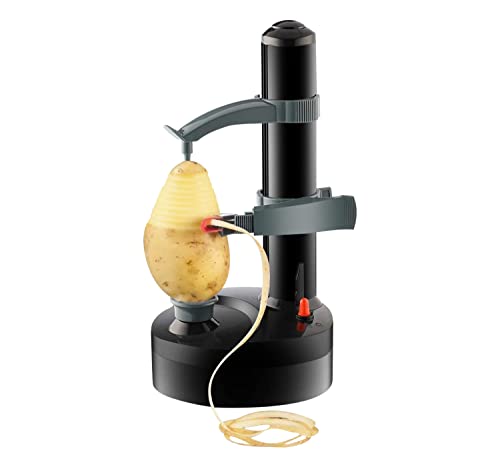 Neez Kartoffelschäler Elektrisch - Rotator und Automatischer Apfelschälmaschine - Obstschäler mit 3 Klingen - Apfelschäler Werkzeug für Küche (Schwarz) von Neez