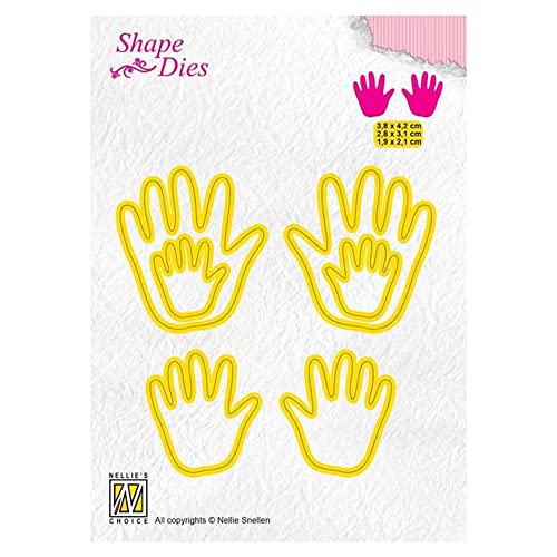 Nellie Snellen Shape Dies 3X Baby Hands, (3,8x4,2)+(2,8x3,1)+ (1,9x2,1) cm von Nellie's Choice