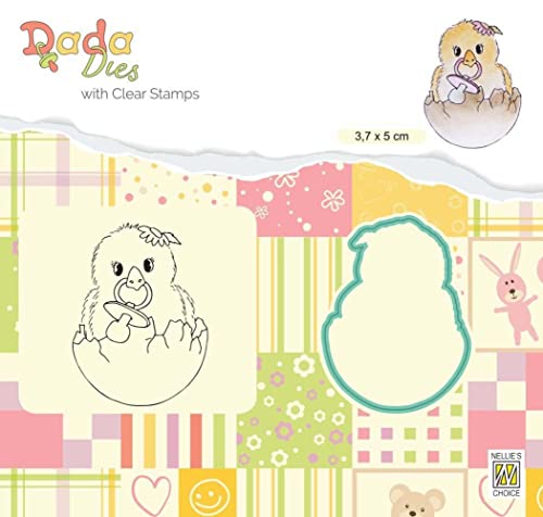 Nellie's Choice DDCS021 Stanzschablone und Silikonenstempel-Küken Cutting Die-3,7 x 5 cm-Stanzform für Karten Basteln-Bastel Scrapbooking und DIY-Scrapbook Zubehör, Mehrere Farben, 37x50mm von Nellie's Choice