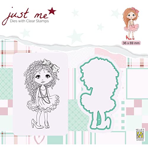 Nellie's Choice JMSD008 Stanzschablone und Silikonenstempel-Mädchen Cutting Die-3,6 x 6,9 cm-Stanzform für Karten Basteln-Bastel Scrapbooking und DIY-Scrapbook Zubehör, Mehrere Farben, 36x69mm von Nellie's Choice