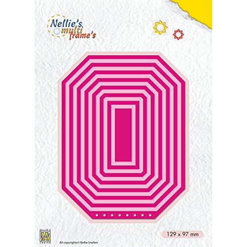 Nellie's Choice MFD115 Stanzschablone Rechteck-Cutting Die-Multi Frame Dies Booklet 15 Stück-12,9 x 9,7 cm-Stanzform-für Karten Basteln-Bastel Scrapbooking-Scrapbook Zubehör, Rosa, 129x97mm von Nellie's Choice