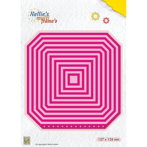 Nellie's Choice MFD116 Stanzschablone Quadratisch-Cutting Die-Multi Frame Dies Booklet 20 Stück-12,7 x 12,4 cm-Stanzform-für Karten Basteln-Bastel Scrapbooking-Scrapbook Zubehör, Rosa, 127x124mm von Nellie's Choice