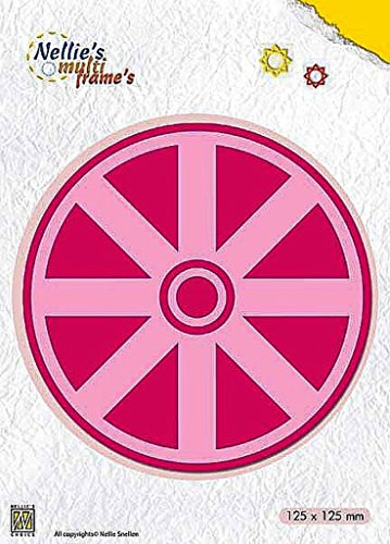 Nellie's Choice MFD117 Stanzschablone Kreis Rad-Cutting Die-Multi Frame Dies 6 Stück-12,5 x 12,5 cm-Stanzform-für Karten Basteln-Bastel Scrapbooking-Scrapbook Zubehör, Rosa, 125x125mm von Nellie's Choice