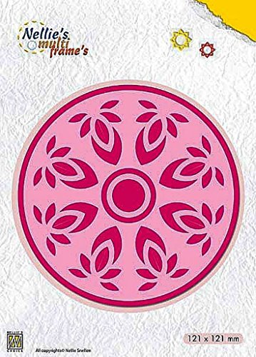 Nellie's Choice MFD118 Stanzschablone Kaleidoskop Blume-Cutting Die-Multi Frame Dies 6 Stück-12,1 x 12,1 cm-Stanzform-für Karten Basteln-Bastel Scrapbooking-Scrapbook Zubehör, Rosa, 121x121mm von Nellie's Choice