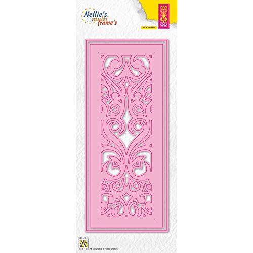 Nellie's Choice MFD144 Stanzschablone Ornament-Cutting Die-Multi Frame Dies 2 Stück-8,5 x 20,5 cm-Stanzform-für Karten Basteln-Bastel Scrapbooking-Scrapbook Zubehör, Rosa, 85x205mm von Nellie's Choice