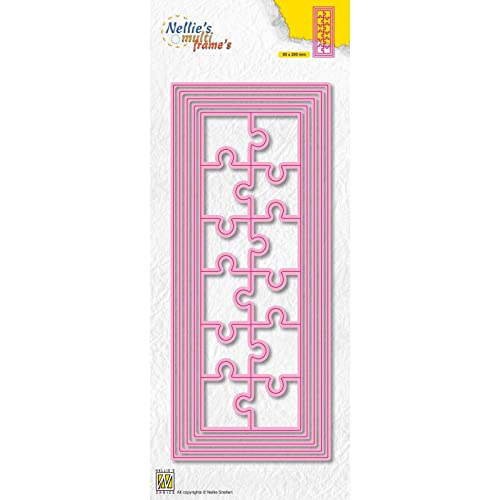 Nellie's Choice MFD145 Stanzschablone Puzzle-Cutting Die-Multi Frame Dies 5 Stück-8,5 x 20,5 cm-Stanzform-für Karten Basteln-Bastel Scrapbooking-Scrapbook Zubehör, Rosa, 85x205mm von Nellie's Choice