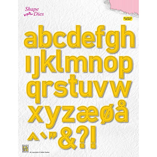 Nellie's Choice SD176 Stanzschablone Alphabet-Buchstaben-2,2 x 3,8 cm-35 Stück-Stanzform Cutting Die-Karten Basteln-Bastel Scrapbooking und DIY-Scrapbook Zubehör, Gelb, 22x38mm von Nellie's Choice