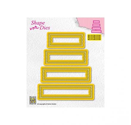 Nellie's Choice SD203 Stanzschablone-von 5 x 1,5 cm bis 8,6 x 2,1 cm-8 Stück-Stanzform Cutting Die-Karten Basteln-Bastel Scrapbooking und DIY-Scrapbook Zubehör, Gelb, 50x15mm von Nellie's Choice