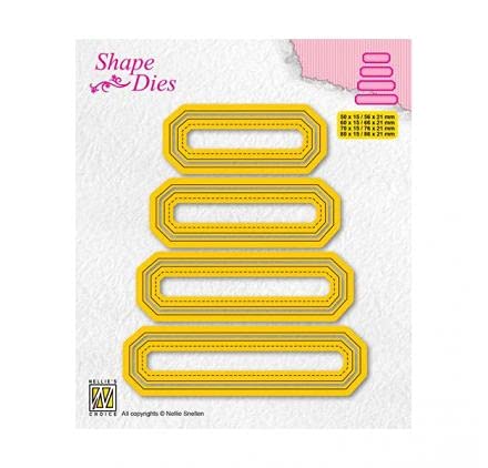 Nellie's Choice SD205 Stanzschablone-von 5 x 1,5 cm bis 8,6 x 2,1 cm-8 Stück-Stanzform Cutting Die-Karten Basteln-Bastel Scrapbooking und DIY-Scrapbook Zubehör, Gelb, 50x15mm von Nellie's Choice