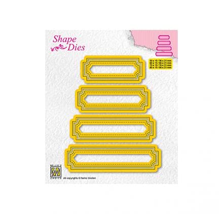 Nellie's Choice SD206 Stanzschablone-von 5 x 1,5 cm bis 8,6 x 2,1 cm-8 Stück-Stanzform Cutting Die-Karten Basteln-Bastel Scrapbooking und DIY-Scrapbook Zubehör, Gelb, 50x15mm von Nellie's Choice