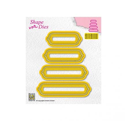 Nellie's Choice SD207 Stanzschablone-von 5 x 1,5 cm bis 8,6 x 2,1 cm-8 Stück-Stanzform Cutting Die-Karten Basteln-Bastel Scrapbooking und DIY-Scrapbook Zubehör, Gelb, 50x15mm von Nellie's Choice