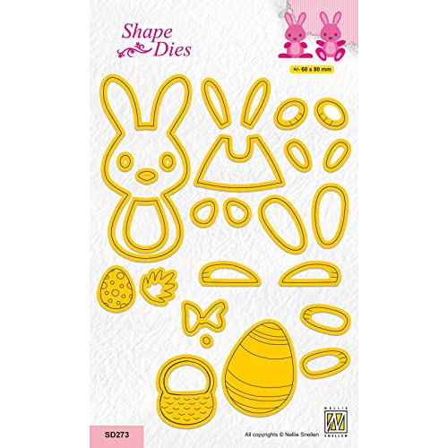 Nellie's Choice SD273 Stanzschablone Ostern-6 x 8 cm-22 Stück-Stanzform Cutting Die-Karten Basteln-Bastel Scrapbooking und DIY-Scrapbook Zubehör, Gelb, 60x80mm von Nellie's Choice