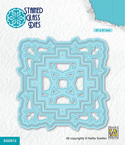 Nellie's Choice SGD012 Stanzschablone Blumenornament-9,7 x 9,7 cm-Stück-Stanzform-Karten Basteln-Bastel Scrapbooking, Weihnachten und DIY-Scrapbook Zubehör, Blau, 97x97mm von Nellie's Choice