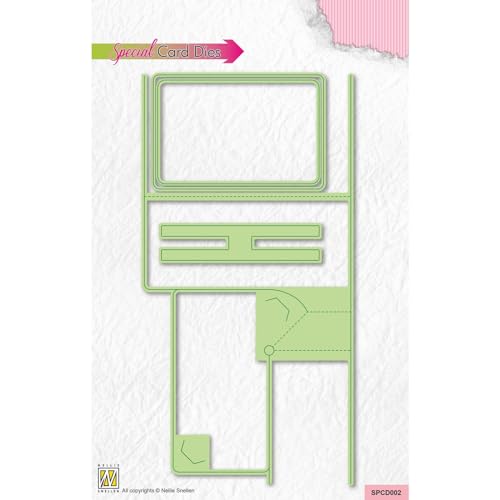 Nellie's Choice SPCD002 Stanzschablone Geschenkkarte Cutting Die-20 x 9,7 cm-Stanzform-Karten Basteln-Bastel Scrapbooking, Weihnachten und DIY-Scrapbook Zubehör, Grün, 20 x 9.7 cm von Nellie's Choice