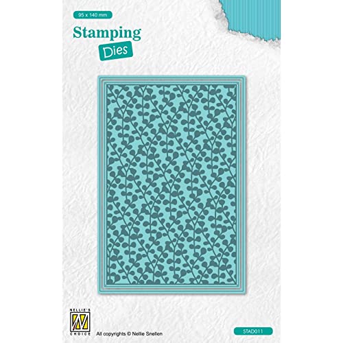 Nellie's Choice STAD011 Stanzschablone mit Prägen-Zweige Cutting Die-9,5 x 14 cm-1 Stück-Stanzform-Karten Basteln-Bastel Scrapbooking, Weihnachten und DIY-Scrapbook Zubehör, Blau, 95x140mm von Nellie's Choice