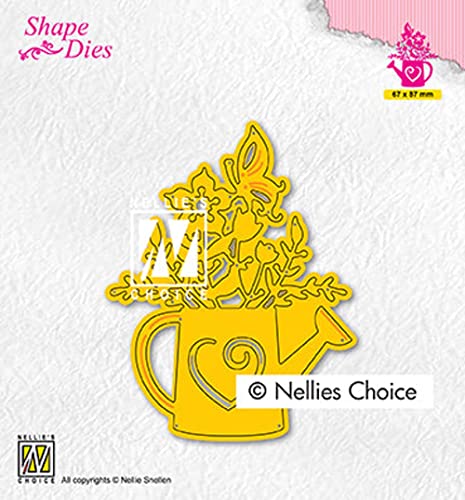 Nellie's Choice Stanzform Gießkanne mit Blumen, 6,7 x 8,7 cm, Material Cutting Dies für Scrapbooking, Zubehör, Karten und Dekorationen, Gelb, 67 x 87 mm von Nellie's Choice