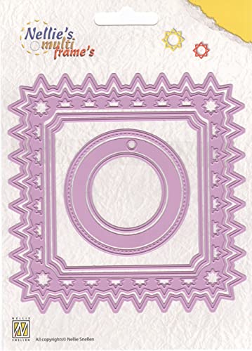 Nellie's Choice Stanzschablone Quadrate-Multi Frame Dies 6 Stück-12 x 12 cm-Stanzform-für Karten Basteln-Bastel Scrapbooking-Scrapbook Zubehör, Rosa von Nellie's Choice