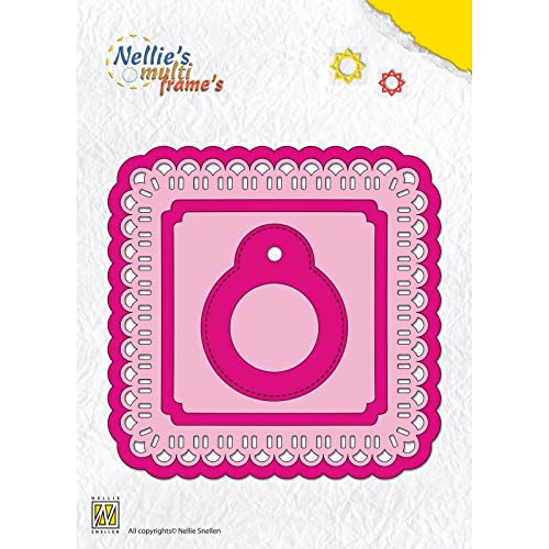 Nellie's Choice Stanzschablone Rahmen, Quadrate-Multi Frame Dies 6 Stück-11 x 11 cm-Stanzform-für Karten Basteln-Bastel Scrapbooking-Scrapbook Zubehör, Rosa von Nellie's Choice