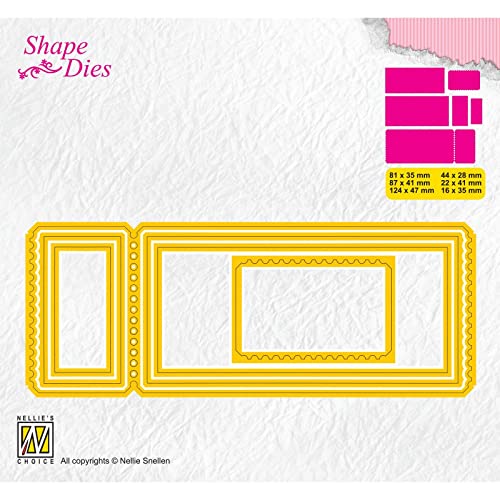 Nellie's Choice Stanzschablone - von 1,6 x 3,5 cm bis 12,4 x 4,7 cm - 6 Stück - Stanzform Cutting Die - Karten Basteln - Bastel Zubehör für Scrapbooking und DIY - Scrapbook Zubehör von Nellie's Choice