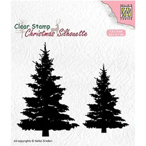 Nellies Choice Clearstamp Christmas Silhouette Clear Stamps Fir Trees 75x50 mm & 55x37mm von Nellie's Choice