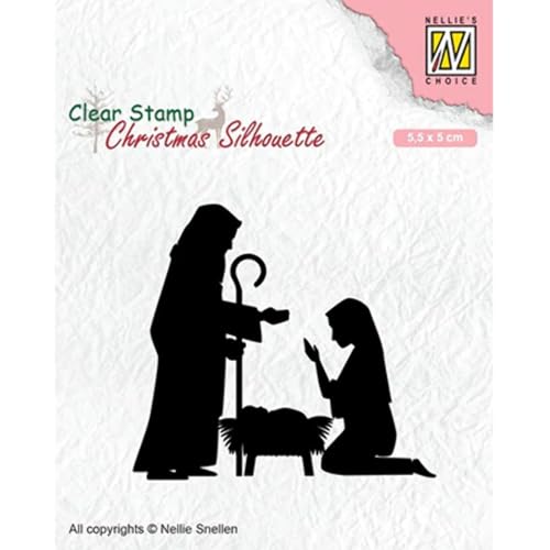 Nellies Choice Clearstamp Christmas Silhouette Clear Stamps Nativity-2" 55x50mm von Nellie's Choice