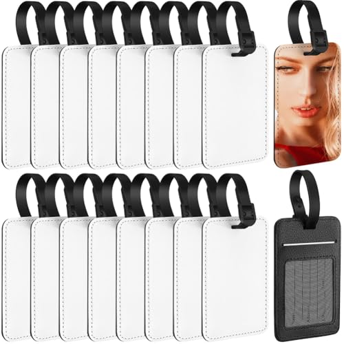 Nemeae 16 Stück Sublimations-Gepäckanhänger, Namensschild Aus PU-Leder, Kofferanhänger, Wärmeübertragung, Taschenanhänger, Ausweishalter, Reiseanhänger Nemeae 16 Stück Sublimations-Gepäckanhänger, Namensschild Aus PU-Leder, Kofferanhänger, Wärmeübertragung, Taschenanhänger, Ausweishalter, Reiseanhänger von Nemeae