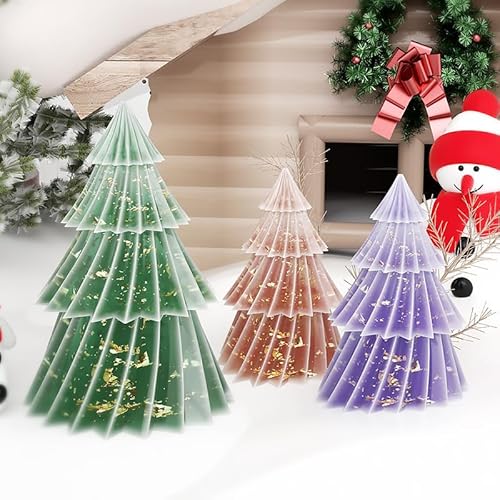 2 Pack Weihnachtskerzenform-Set, Silikonformen für Weihnachtsmann, Baum, Tierformen, Harzguss, Weihnachtsgeschenke Frauen Männer (NW-D 2Pack) von Nengwin