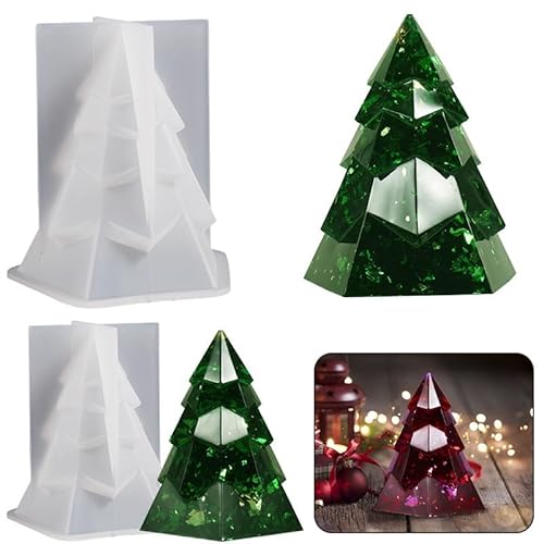 2 Pack Weihnachtskerzenform-Set, Silikonformen für Weihnachtsmann, Baum, Tierformen, Harzguss, Weihnachtsgeschenke Frauen Männer (NW-E 2Pack) von Nengwin