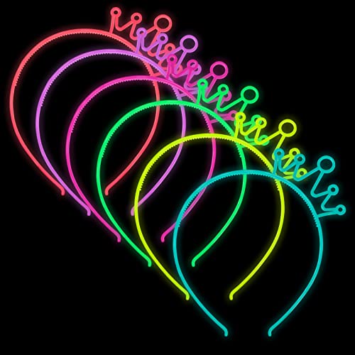 Nenjindz Kronen-Stirnbänder Crown, leuchtende Krone Geburtstags-Haarbänder für Mädchen Kinder Partyhüte,Cosplay Prinzessin Haarbänder (6 Stück) von Nenjindz
