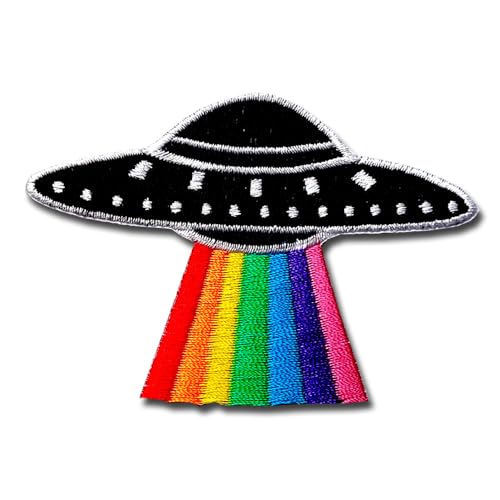 NeoRich UFO Spaceship Rainbow Alien Patch Embroidered Sewing Iron on Spaceman Astronaut Rocket Gay von NeoRich